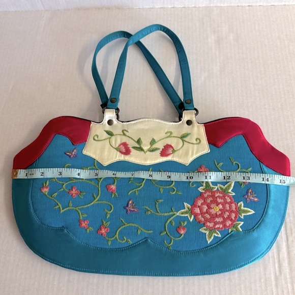 Vtg Dolce Vita- Gorgeous handmade silk embroidered bag with snap closure - Picture 9 of 13